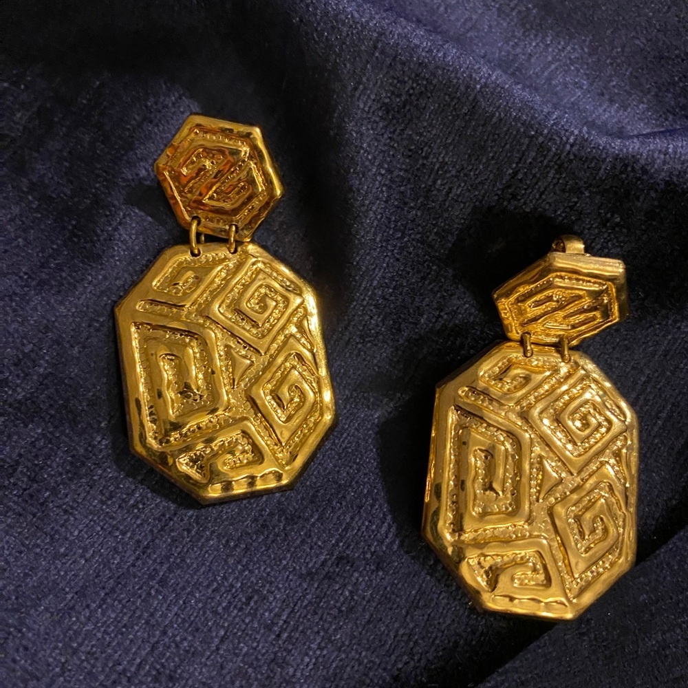 Gold tone clip on earrings